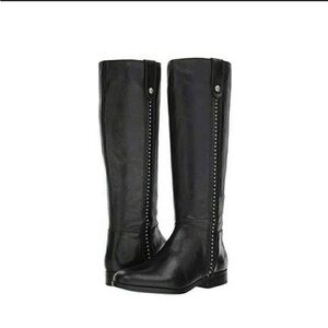Patricia Nash Carlina Black Leather Knee-High Boots